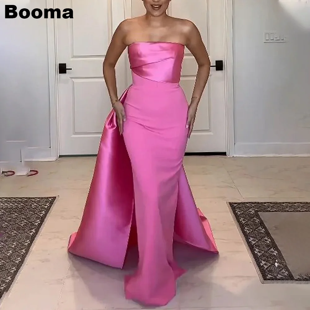 

Booma Long Mermaid Prom Dresses Strapless Sleeveless Formal Party Gown with Train Floor Length Evening Dress for Women Customize