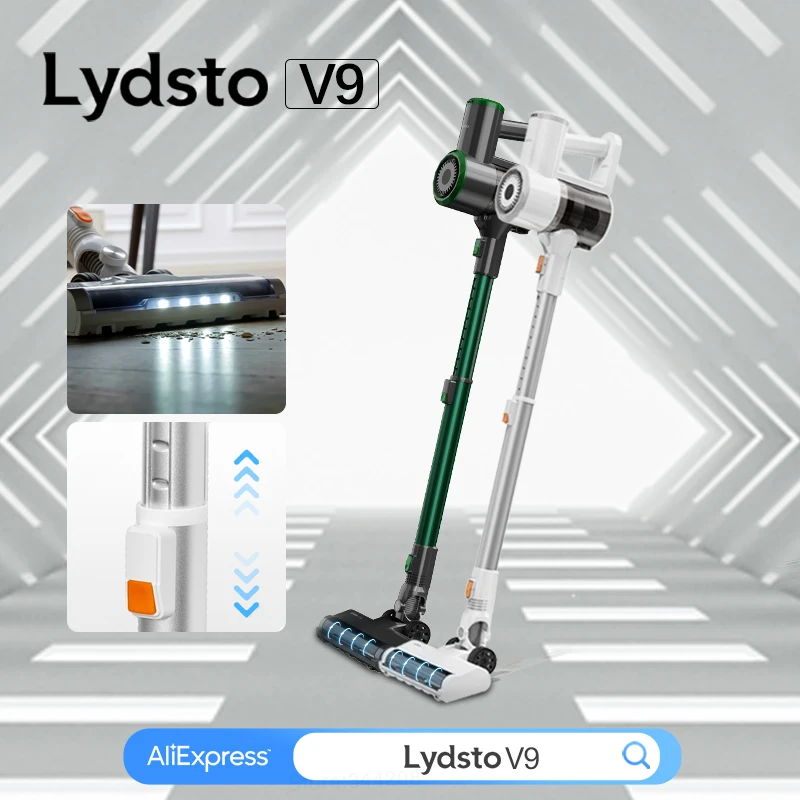 LYDSTO Handheld Robot V9 Wireless Vacuum Cleaner 21Kpa LED Illuminate Ground Brush 30Mins Household Floor Cleaning Appliances