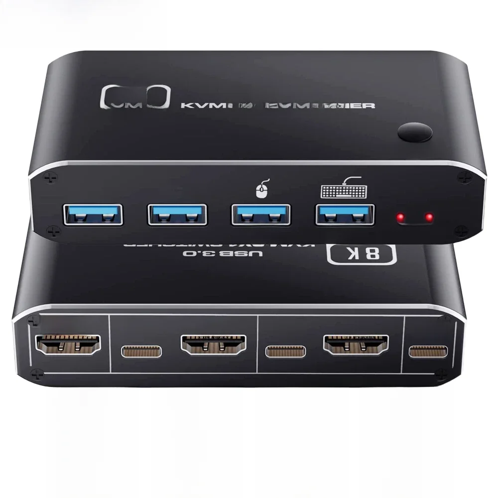2023 Najlepszy przełącznik KVM HDMI 2.1 4K 120Hz HDMI USB KVM Dwuportowy przełącznik USB HDMI 2.1 2X1 4K 60Hz 8K 60Hz 2 PC 1 Monitor — zdjęcie produktu 7