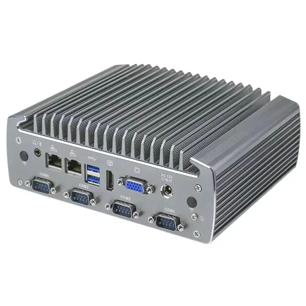 Partaker komputer Mini, komputer industri tanpa kipas I3 6100U I5 6200U I7 6500U komputer tanam DDR4 Dual Lan VGA tampilan HD