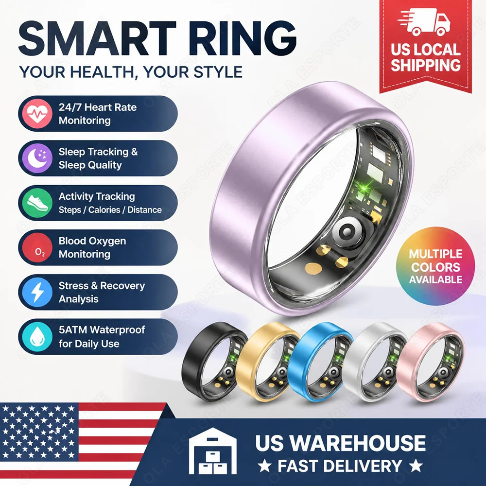 New Multifunctional Smart Ring: Heart Rate, Blood Pressure, and Sleep Health Monitor IP68 Waterproof Outdoor Sports and Fitness Tracker Step Counter; Available in Multiple Colors Gift Ring