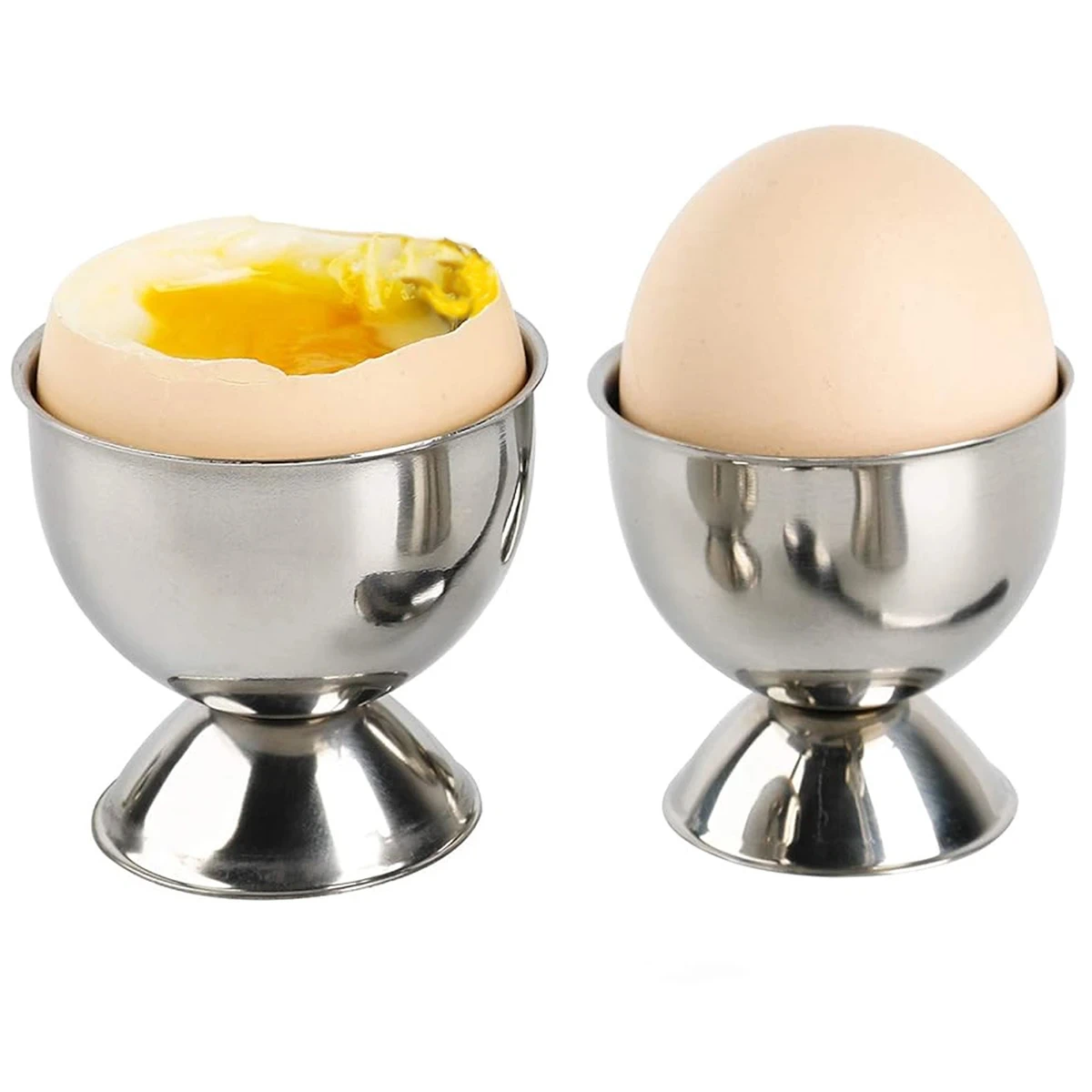 4PCS Egg Cup Stainless Steel Egg Holder Easy to Clean Creative Breakfast Egg Tray Egg Stand Kitchen Accessories Kitchenware Gift