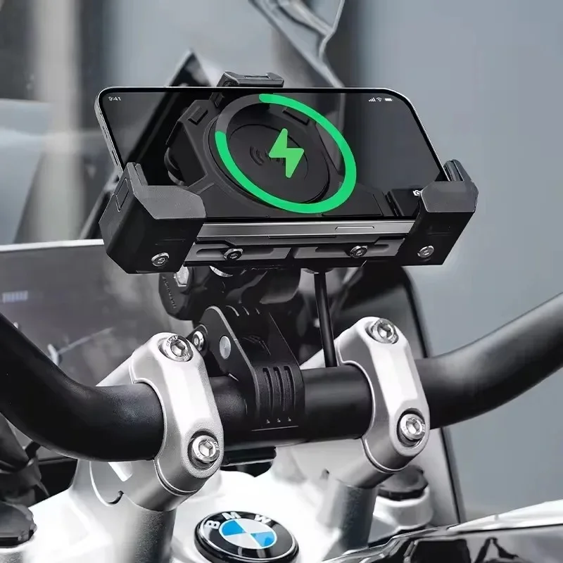 MOTOWOLF Houder Driehoeken Vaste houder Draadloos opladen Navigatiehouder Motorfiets Buiten Schokabsorberende mobiele telefoon - afbeelding 2