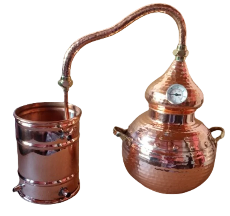 ALKIMISTA 1,5 litres Alembic traditional 1.5L copper distiller craftsmen homemade spirits Spirits liquor, water. Also distiller of aromatic plants essential oils and hydrolates