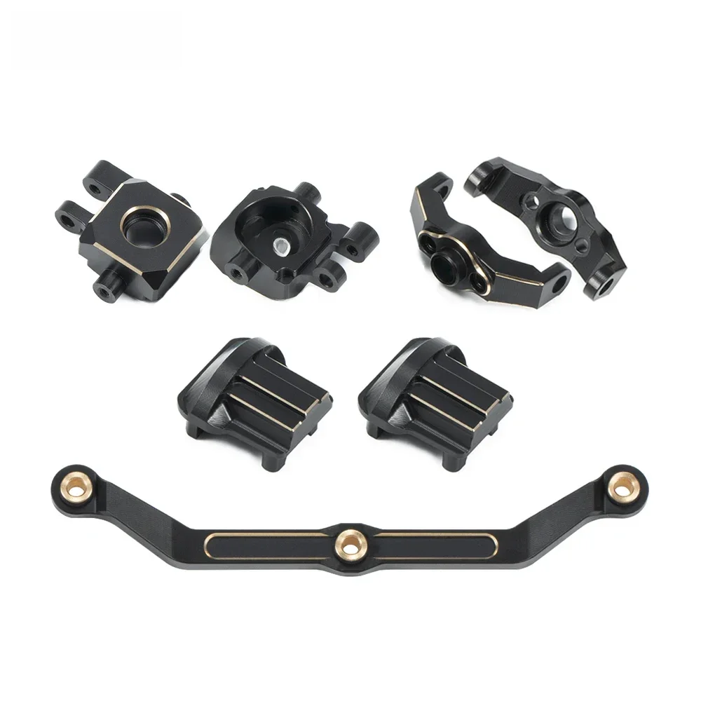Schwarz TRX4M Messing Gewichte Achse Diff Abdeckung Link Achsschenkel Caster Blöcke für 1/18 RC Crawler TRX-4M Bronco Defender Upgrade