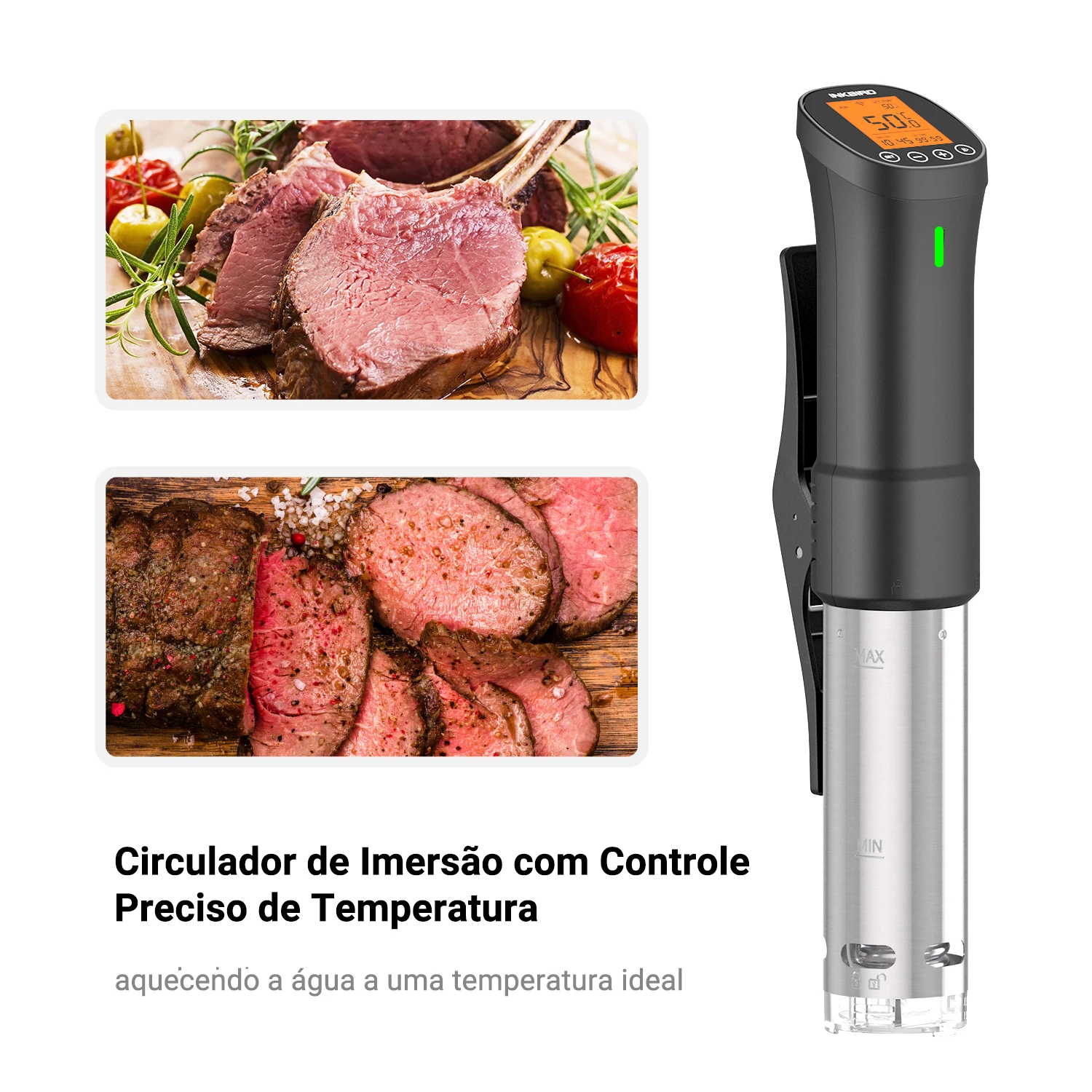 INKBIRD الطهي Sous Vide ISV-200W واي فاي طباخ دقيق قوي ودائم الغمر المروج مع مكونات الفولاذ المقاوم للصدأ