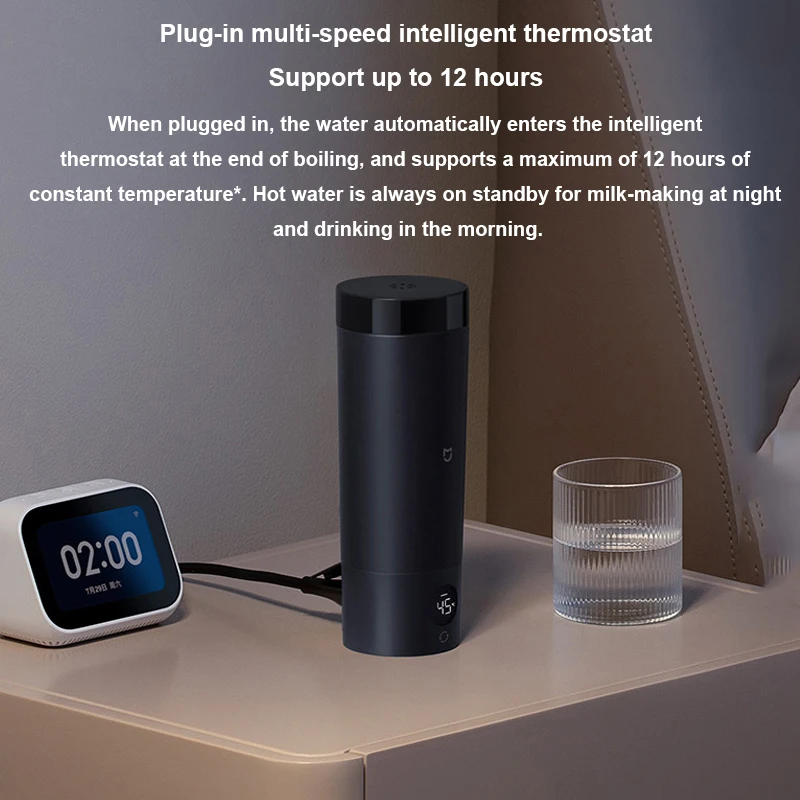 New Xiaomi Mijia Smart Portable Electric Heating Cup 2 Temperature LED Thermos 316 Stainless Steel Boiling Cup Kettle For Travel