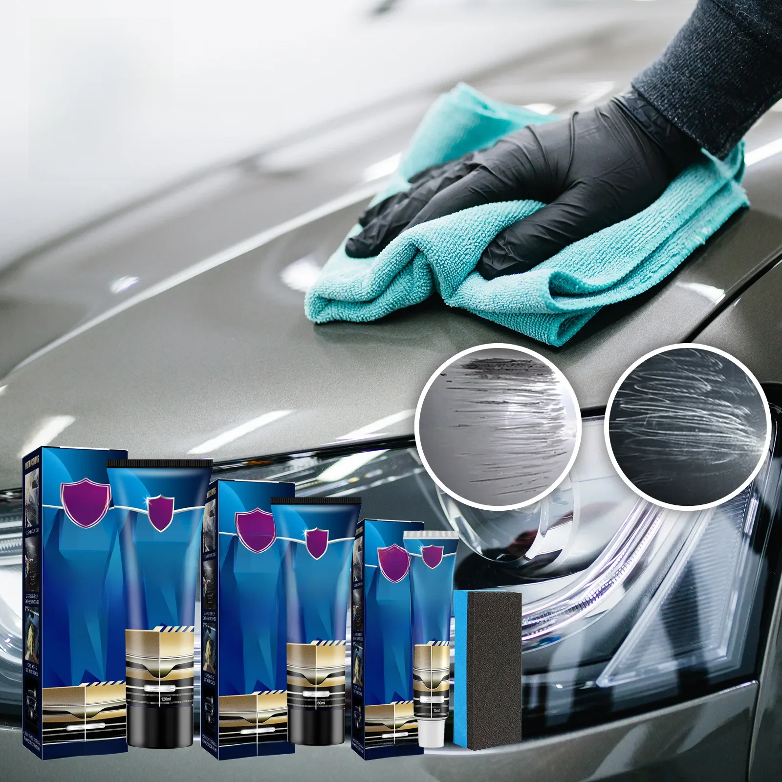 Car Scratch Repair Cream Polishing Wax Auto Body Paint Scratches Remover Kit Swirl Removing Repair Tool Car Care Accessories New