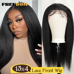 LIBERDADE 13x4 Synthetic Lace Front Perucas Para As Mulheres Negras Yaki Straight 26 inch Long Ombre Brown Loira Lace Wigs Heat Resistant