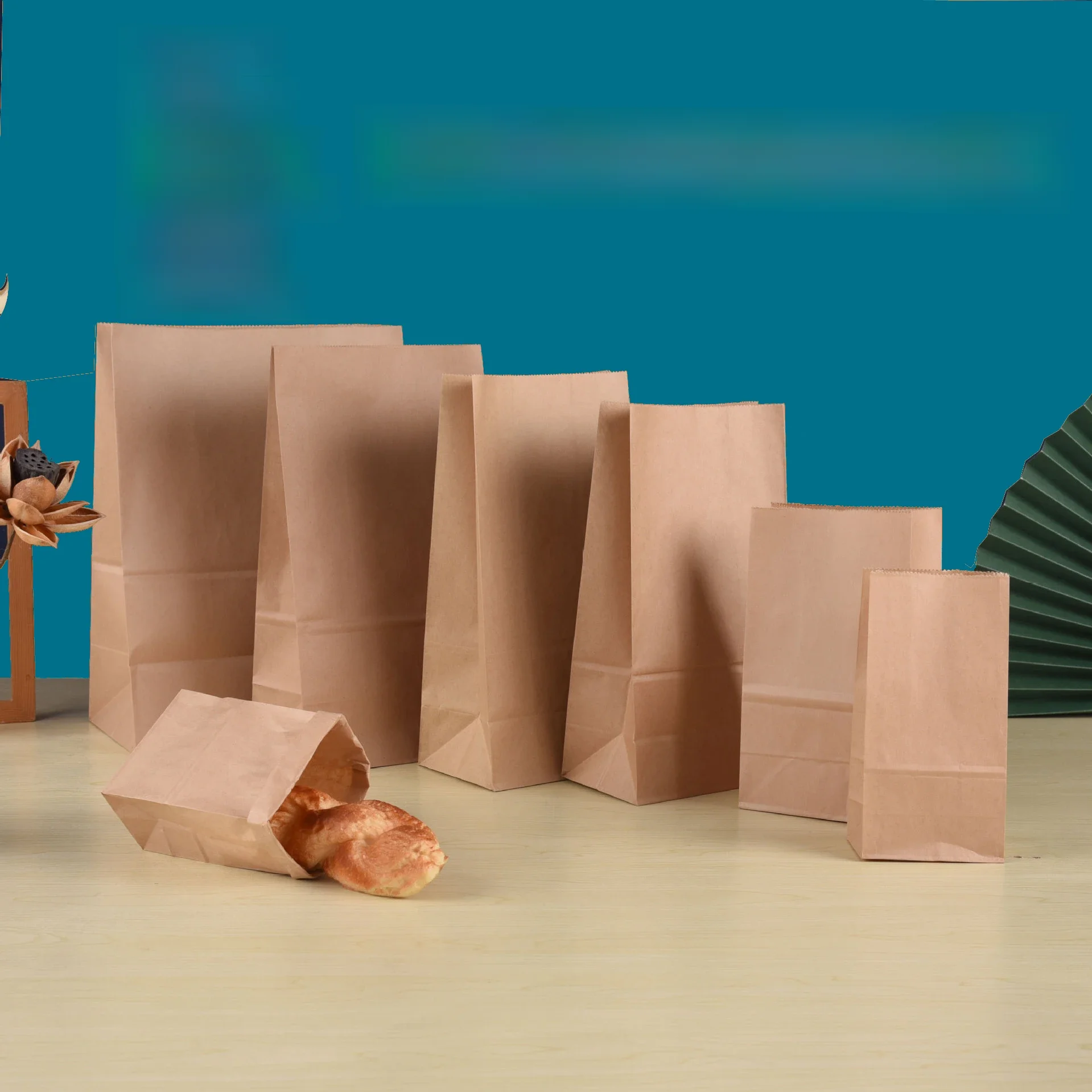 10/30/50/100 pièces sac en papier Kraft marron nourriture légumes sac à provisions paquet de bonbons sac à déjeuner Kraft épicerie Cookie pain seau sac