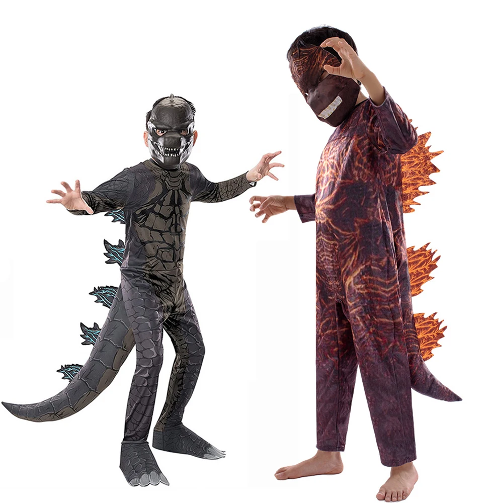 

The King of Monster Costumes for Kids Child Classic Dinosaur Costume Boy's Halloween Fancy Dress Up Suit with Titans Mask