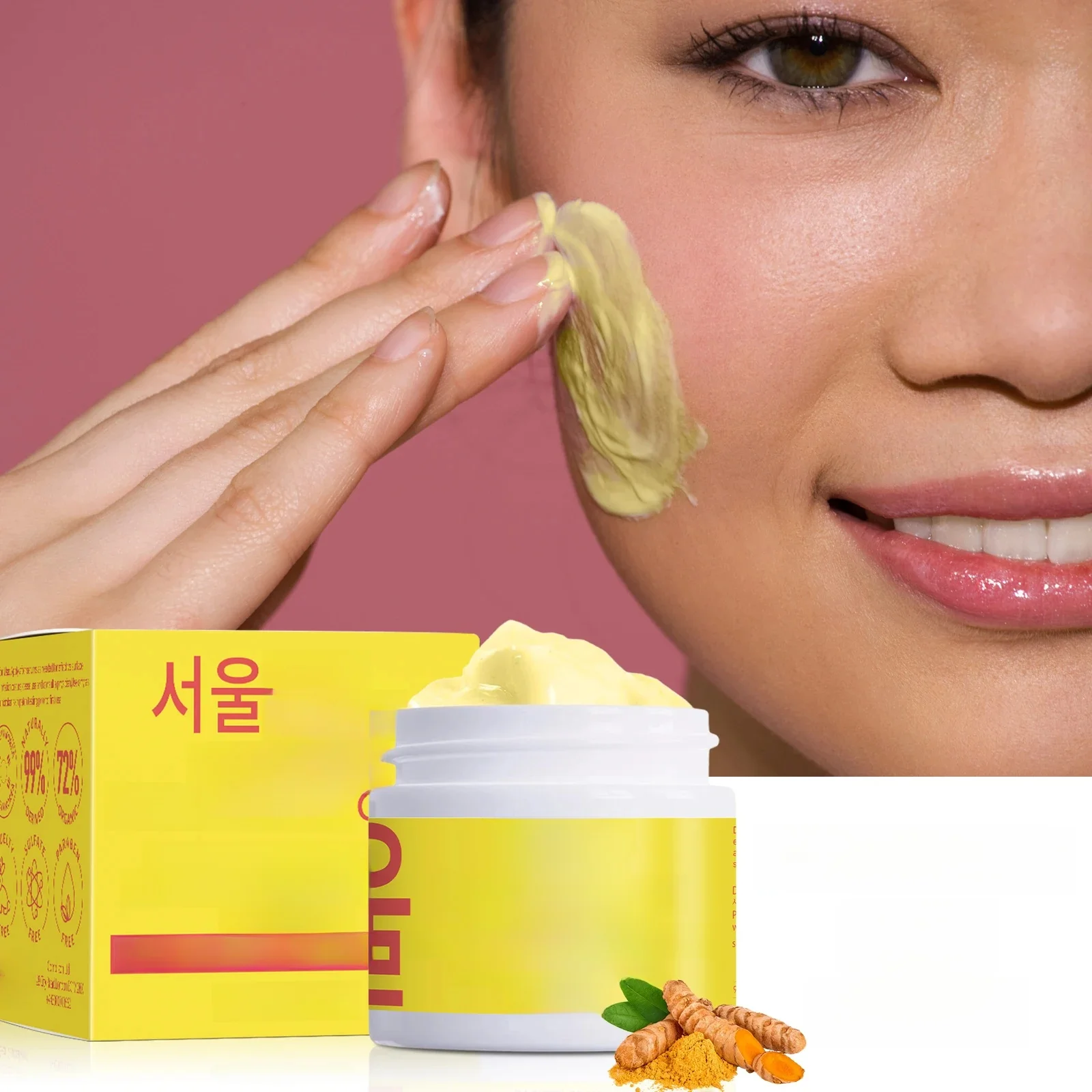 Crème Niacinamide au curcuma, hydratante, à l'acide hyaluronique, lisse et ferme, rend l'apparence de la peau plus jeune, soins du visage, cosmétiques, 60g