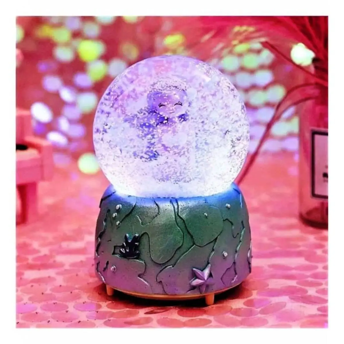 Mermaid Light Musical Motor Big Size Snow Globe Gifts Home Office Decoration Decorative Balls Snowflake Balls