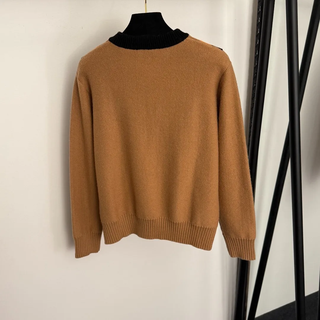 

Sweater 25 autumn and winter women's commuting leisure warm new color matching V-neck long-sleeved wool sweater pullover top