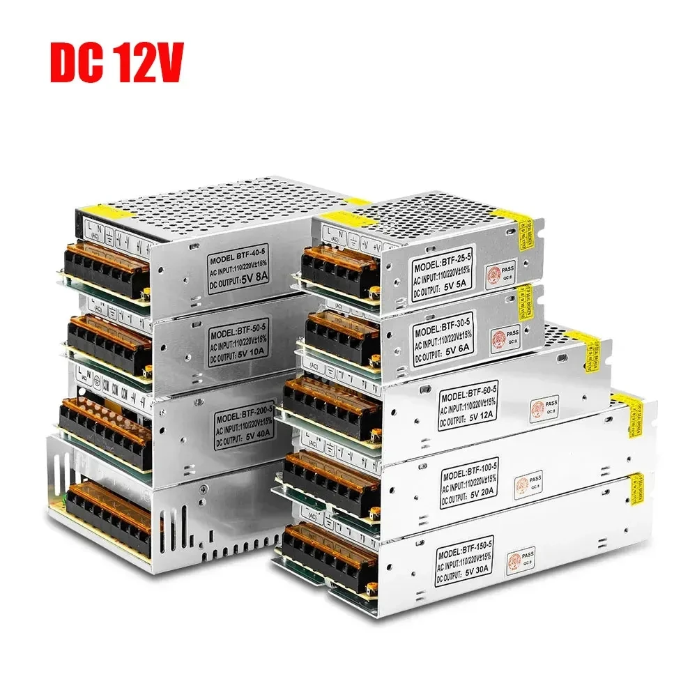 Imagem -01 - Alimentação de Comutação para Faixa de Luz Led Adaptador Transformador Driver 12v 1a 2a 5a 12v 10a 15a 20a 25a 30a Unidade de alimentacao de comutacao para faixa de luz led adaptador transformador driver 12v 1a 2a 5a 12v 10a 15a 20a 25a 30a unidade de 01