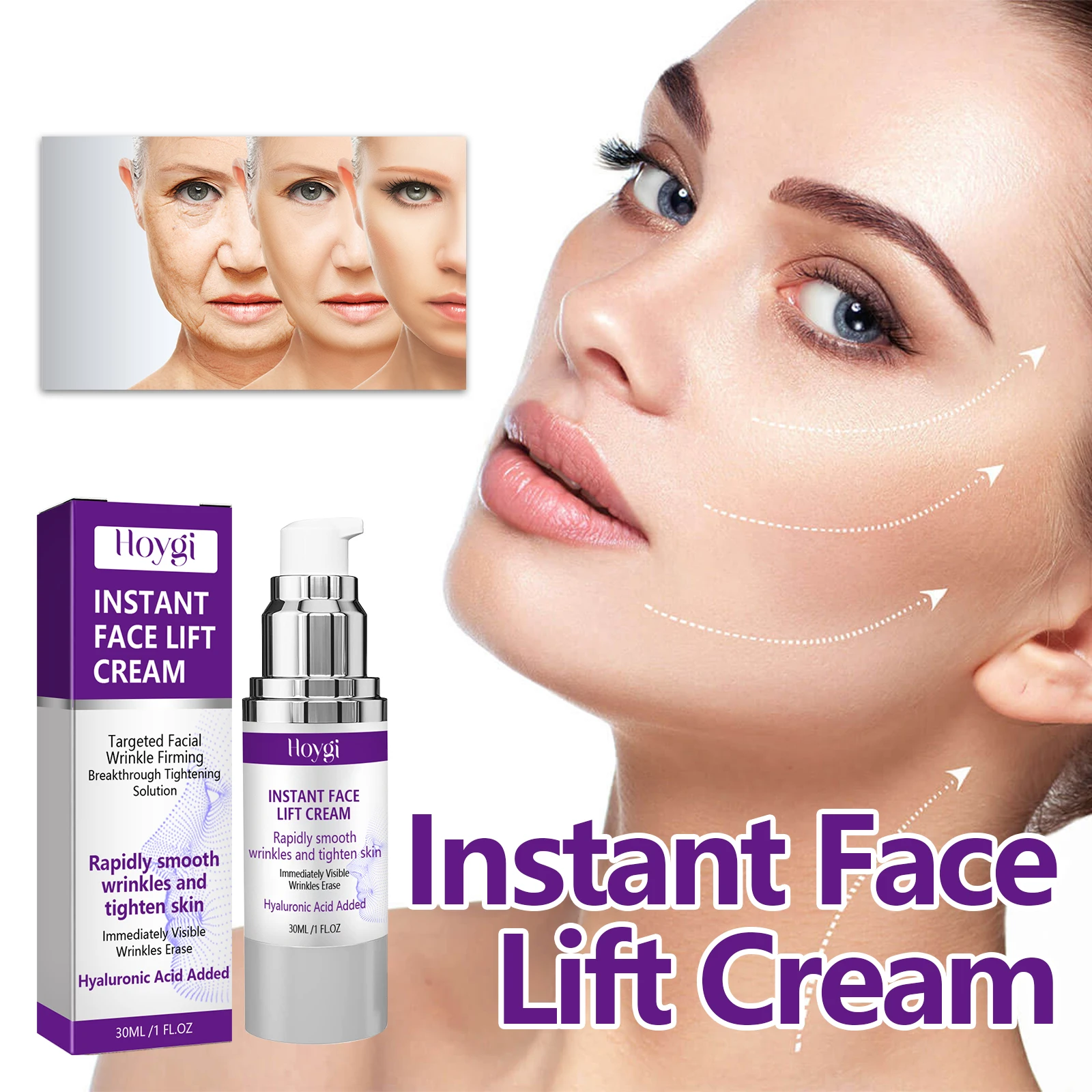 

Hoygi Instant Face Lifting Cream Remove Wrinkle Firming Reduce Dryness Roughness Improve Dull Nourishing Anti-aging Face Cream