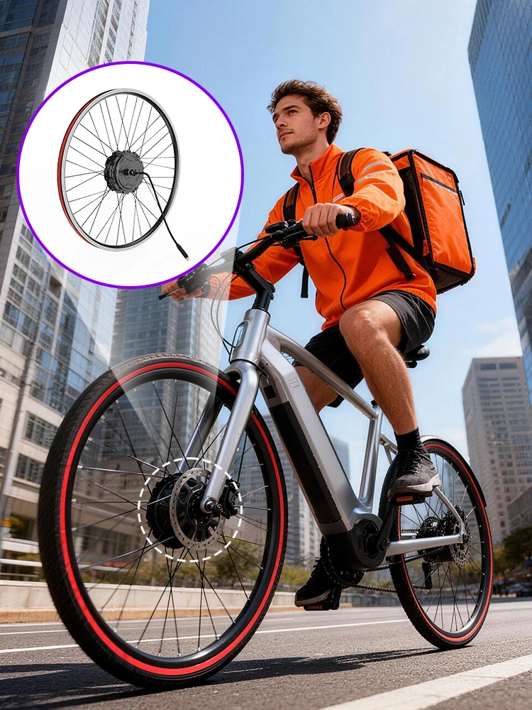 Bafang 48V 500W 750W Nabenmotor V-Bremse 20inch 26" 27.5" 700C Radnabenmotor Kit E-Bike Umbausatz Vorder- und Hinterradantrieb Motor Mit Akku-Pack 48V20Ah 16AH 30AH für Elektrofahrrad komplett Umbau