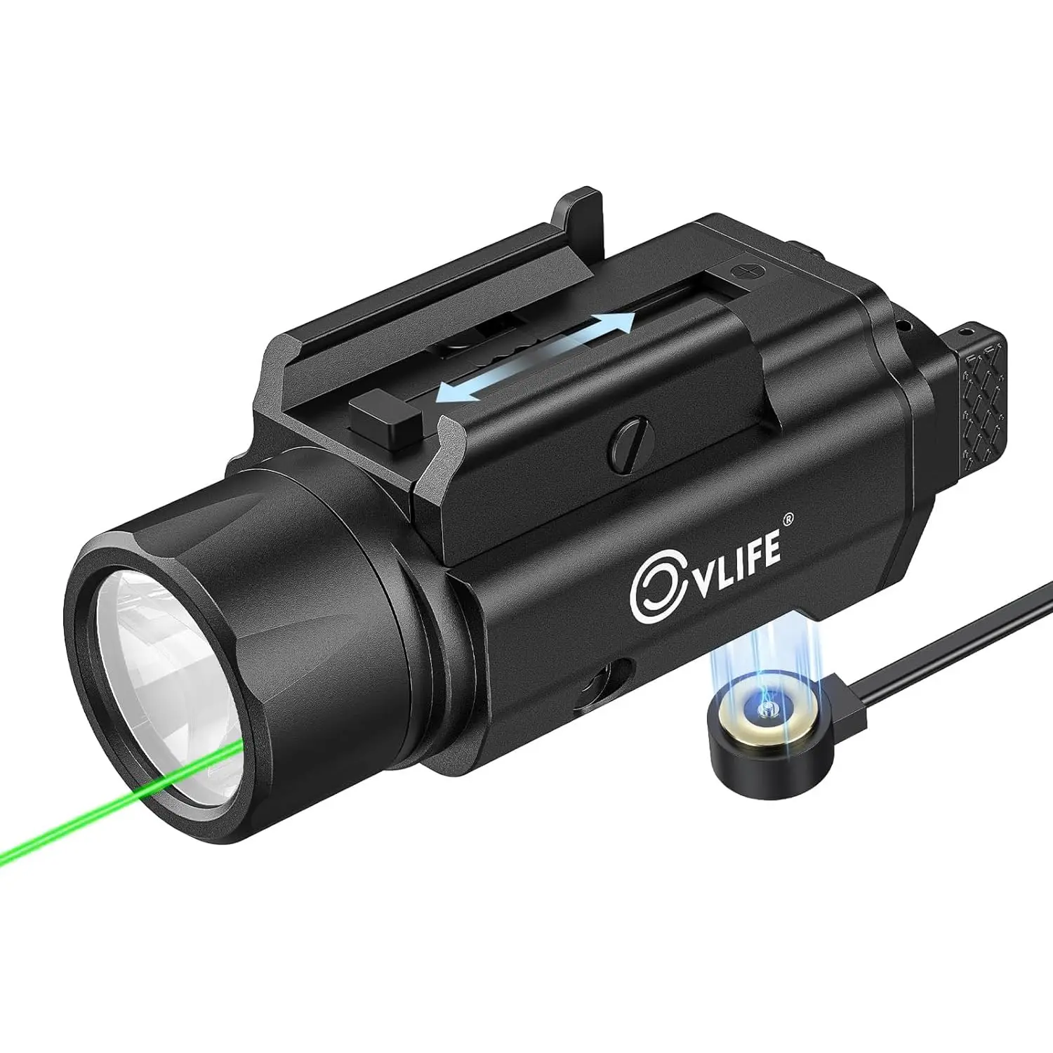 

CVLIFE 1500 Lumens Laser Light Combo for Pistol, Strobe & Memory Function for Green Laser Light Combo and Picatinny Flashlight w