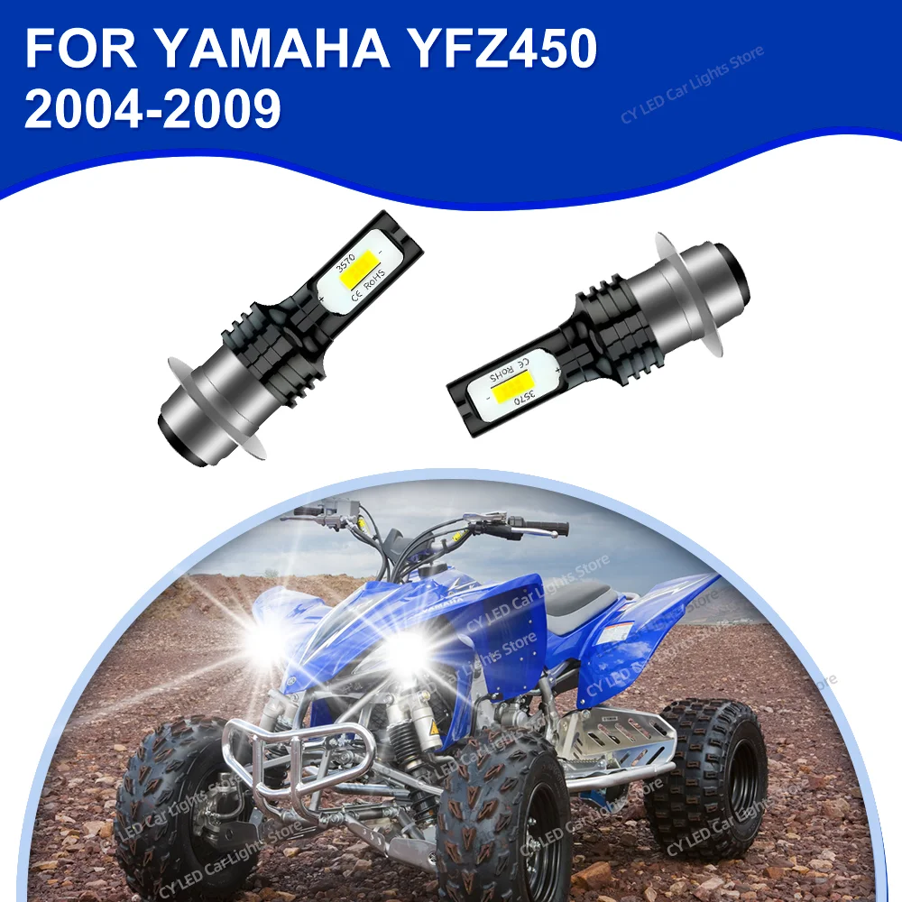 

Motorcycle Headlight 20000LM Bright White CSP LED Bulbs Plug and Play For Yamaha YFZ450 2004 2005 2006 2007 2008 2009