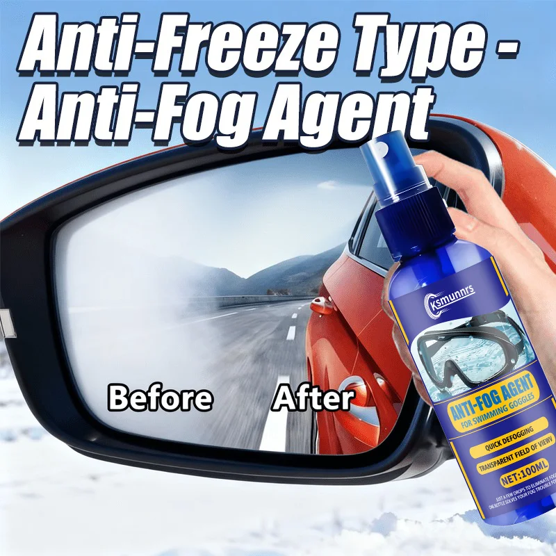 Winter car defogger, upgraded antifreeze antifog, windshield and rearview mirror rain repellent spray, long-lasting anti-fogging