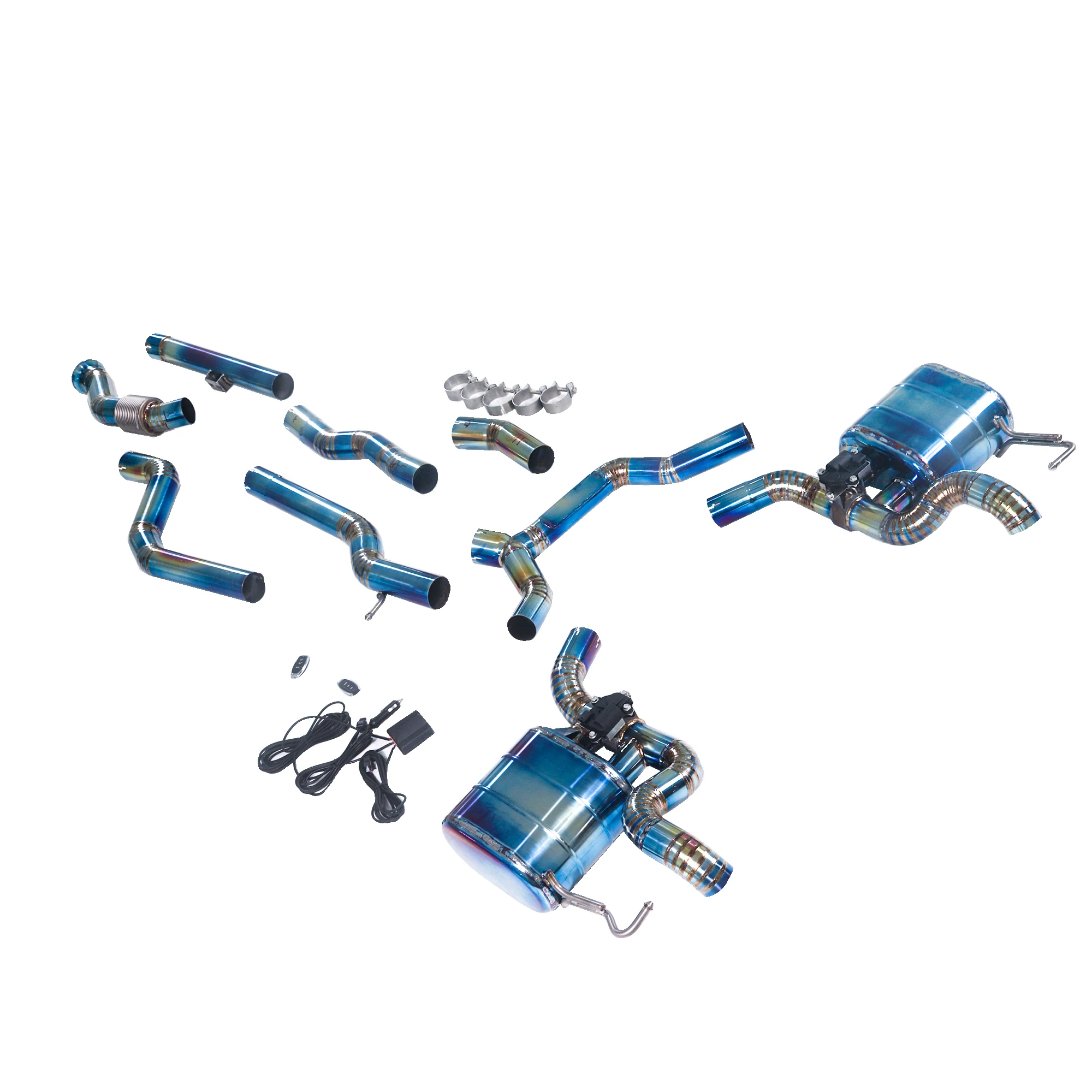 Sport Performance Catback Exhaust for 2023-2026 Mercedes-Benz CLE300 4MATIC Cabriolet 2.0T Titanium Alloy Burnt Blue Dual Trim