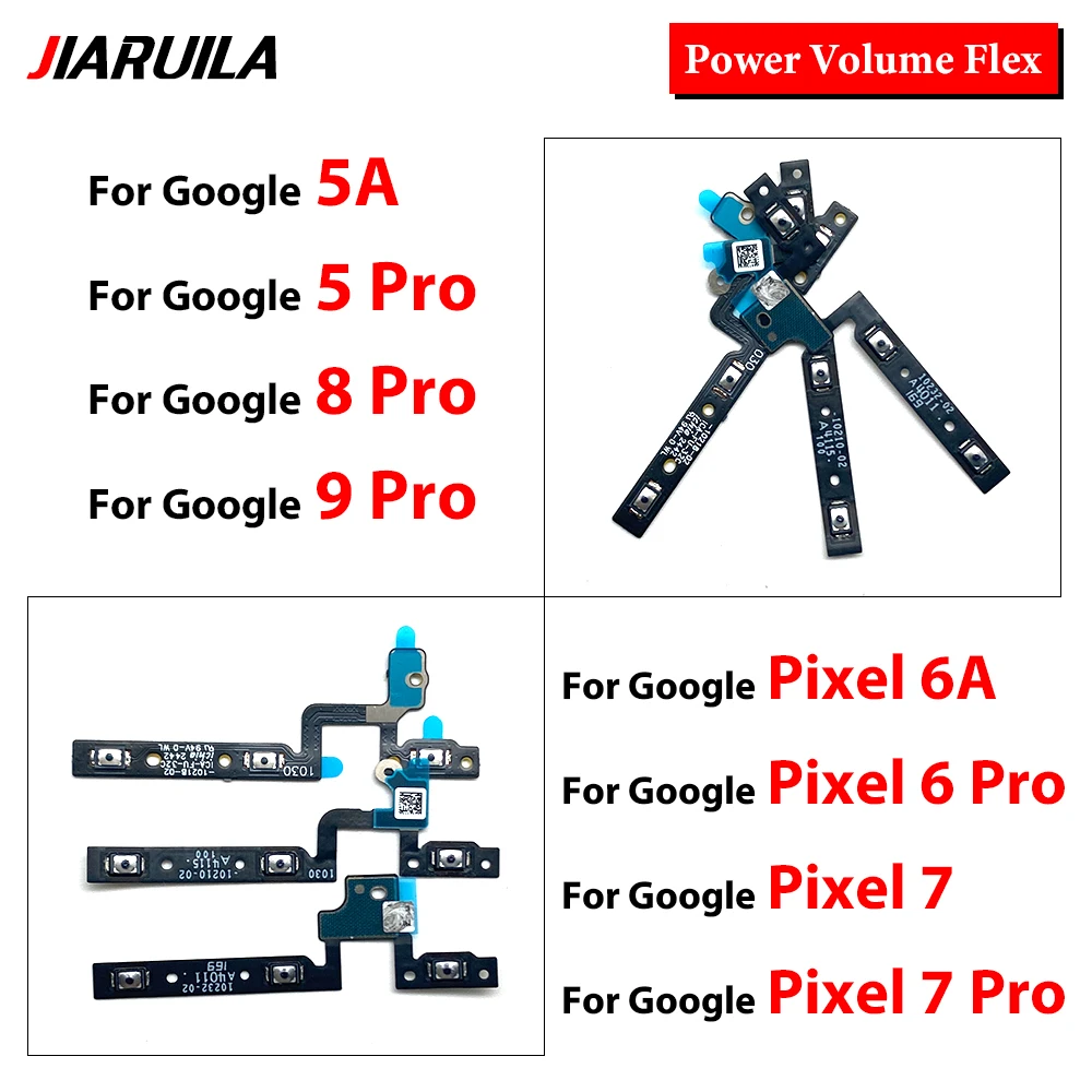 Cable flexible con botón de volumen, interruptor de encendido/apagado para Google 5/5A/5 Pro/7A/8/8 Pro/9/9 Pro/9 Pro XL/6/6A/6 Pro/7/7 Pro