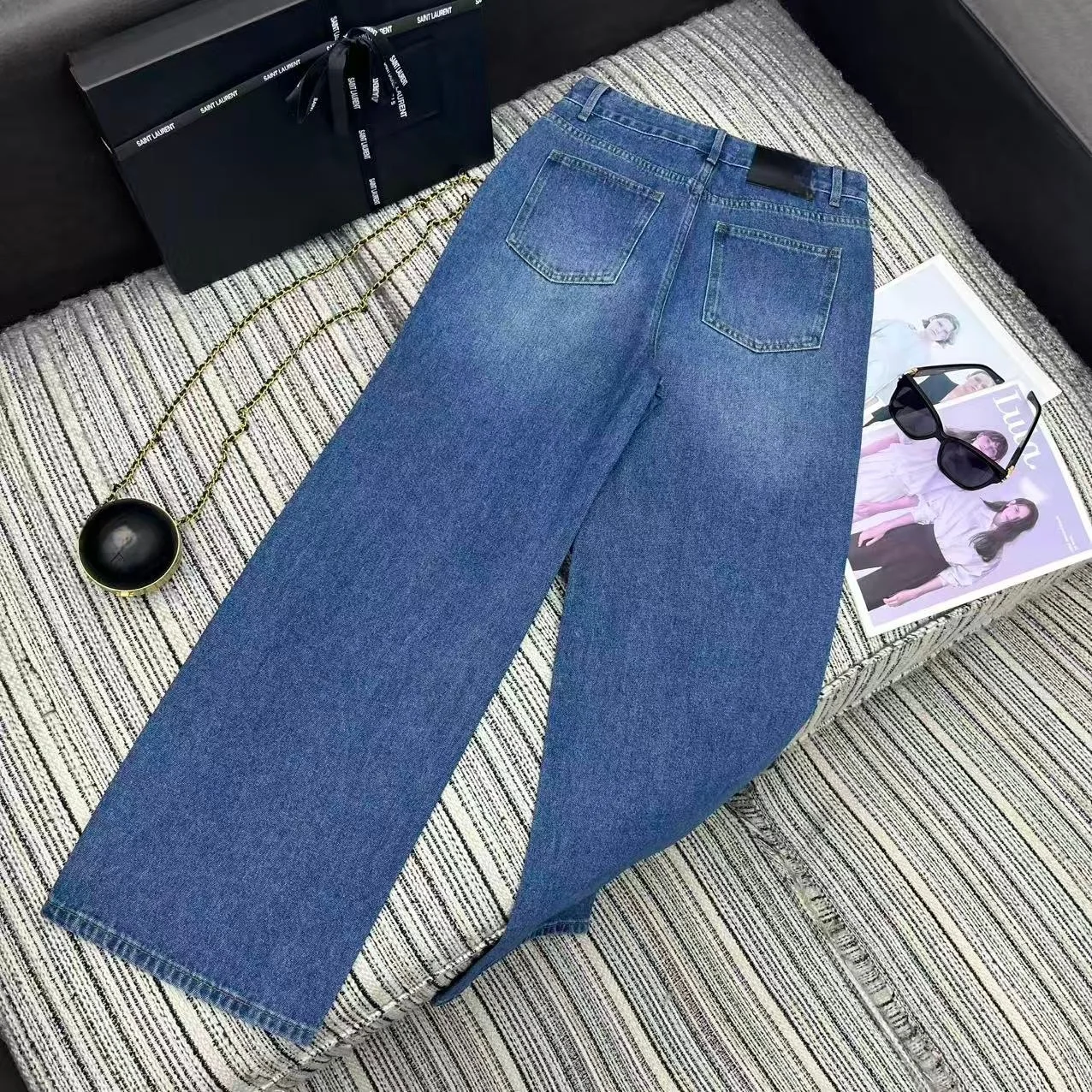 

Vintage Print Jeans for Women 25 All-Match Washed Denim Pants High Waist Stretchy Comfort Retro Fashion Casual Trousers Plus Siz