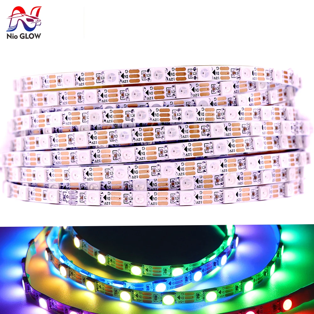 

Narrow Version 5V WS2812 Colorchanging LED Light Strip 4.2mm/5.5mm/S-Type/10mm Widths 60 LEDs/M Home Decoration Light Strip 2812