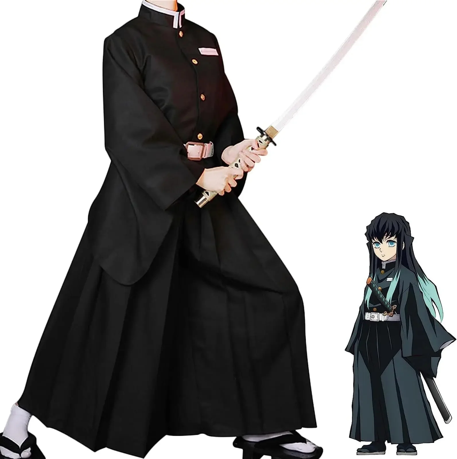 Costume de Cosplay Anime Kimetsu No Yaiba Tokitou Muichirou, tueur de démons Tokitou Muichirou Cos, costumes d'halloween pour Costume de dessin animé