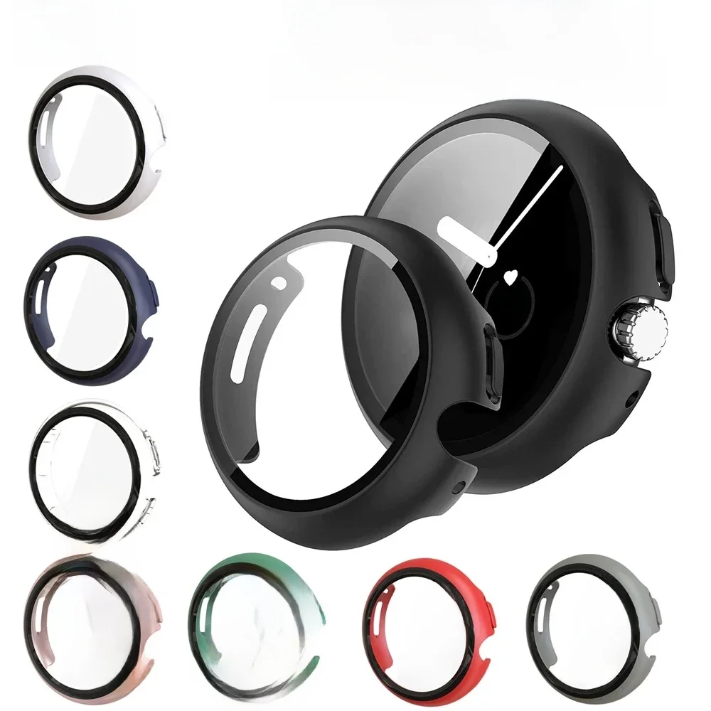 Verre trempé + couvercle pour Google Pixel Watch, étui de protection PC, protecteur d'écran pare-chocs complet pour Google Pixel Watch 2