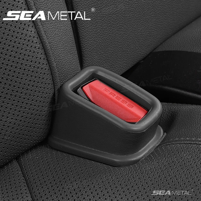 Seametal 2 pçs suporte de fivela de cinto de segurança para cinto de segurança de carro fixador de fivela anti-risco envolto completo capa de proteção de cinto de segurança de carro