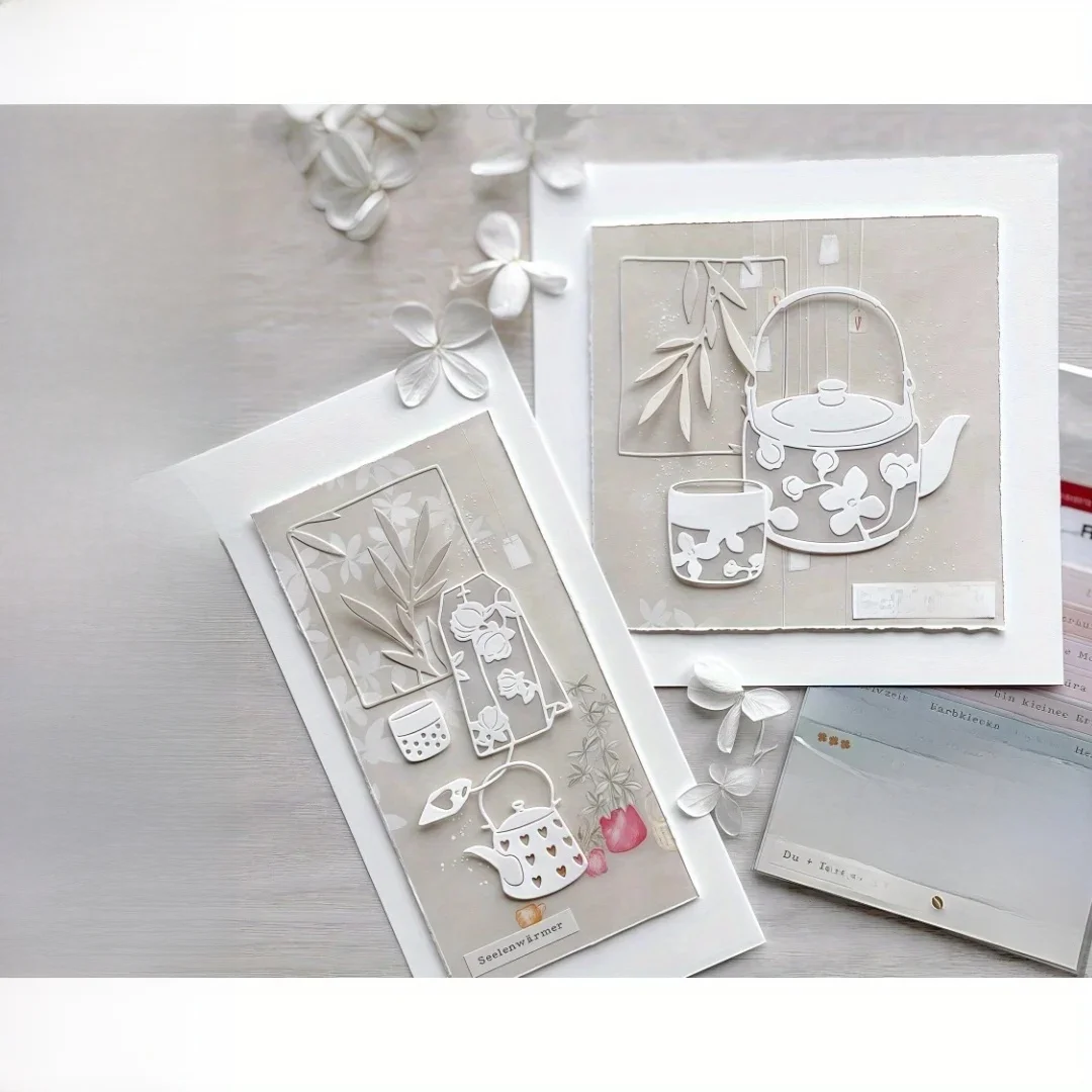 Matrices de découpe en métal pour tasse de thé, sachet de thé, pour bricolage, Scrapbooking, fabrication de cartes, pochoirs, gaufrage, décoration artisanale, nouvel arrivage 2025