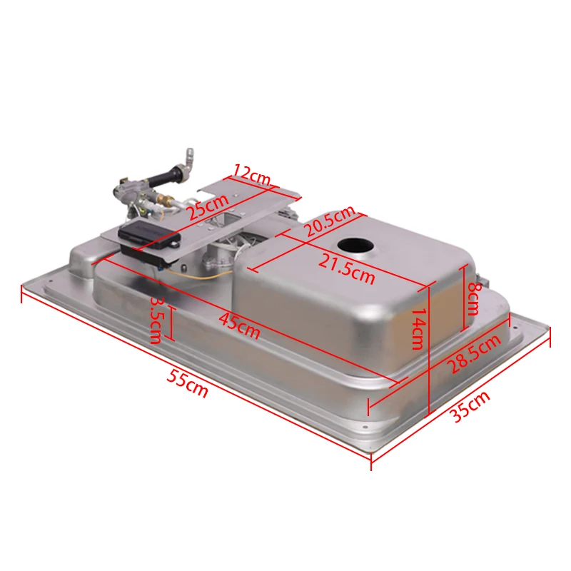 เตาแก๊สอเนกประสงค์สำหรับตั้งแคมป์ในรถบ้าน พร้อมฝาปิดกันฝุ่น ทำจากสแตนเลส พกพาสะดวก เหมาะสำหรับเรือ รถบ้าน ครัวกลางแจ้ง และการเดินทาง