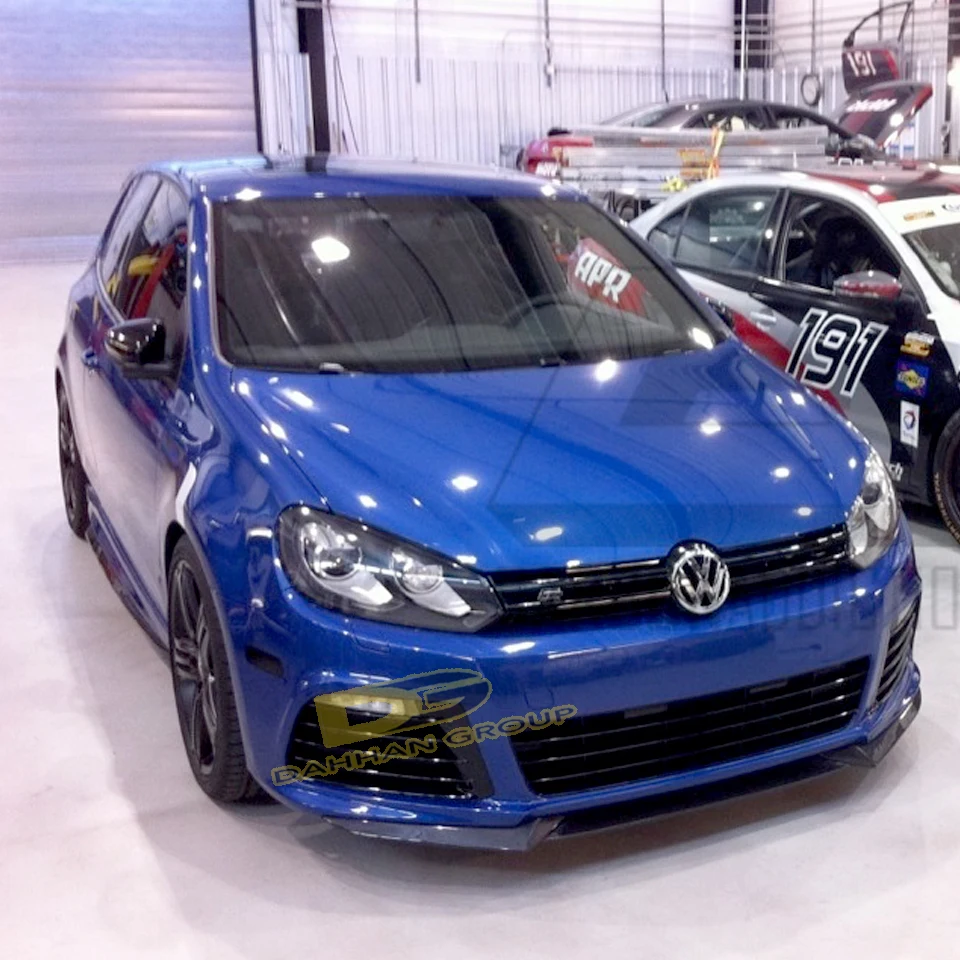 V.W Golf MK6 2008 - 2012 R 3 шт., сплиттер переднего бампера, спойлер для губ, пианино, блеск, черный пластиковый боди, удлинитель спереди