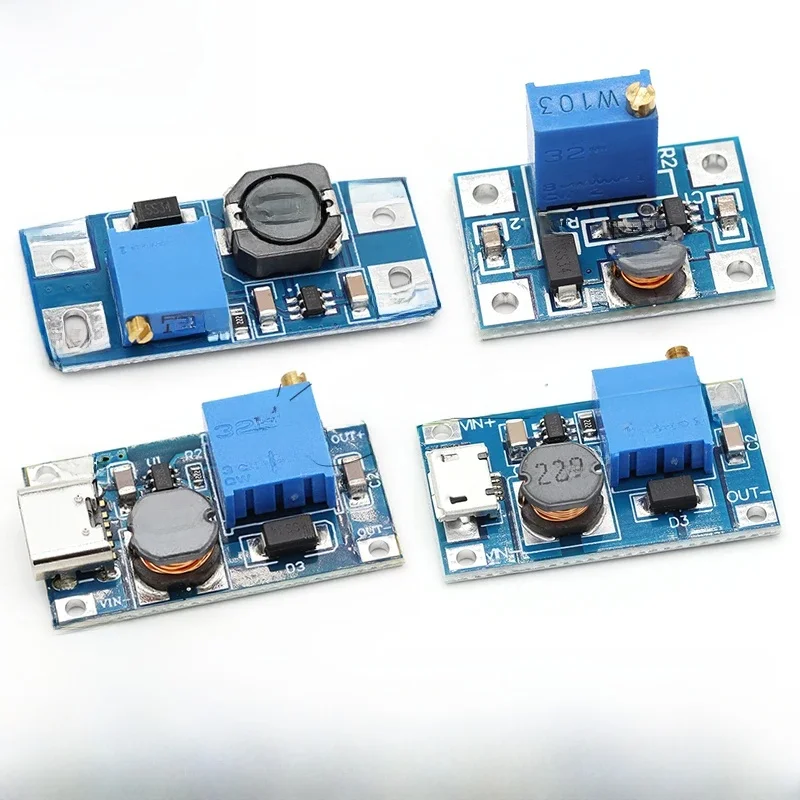 MT3608 DC-DC Einstellbares Boost-Modul 2A Aufwärtswandlerplatte Step-Up-Modul TYPE-C MICRO USB 2V-24V zu 5V 9V 12V 28V