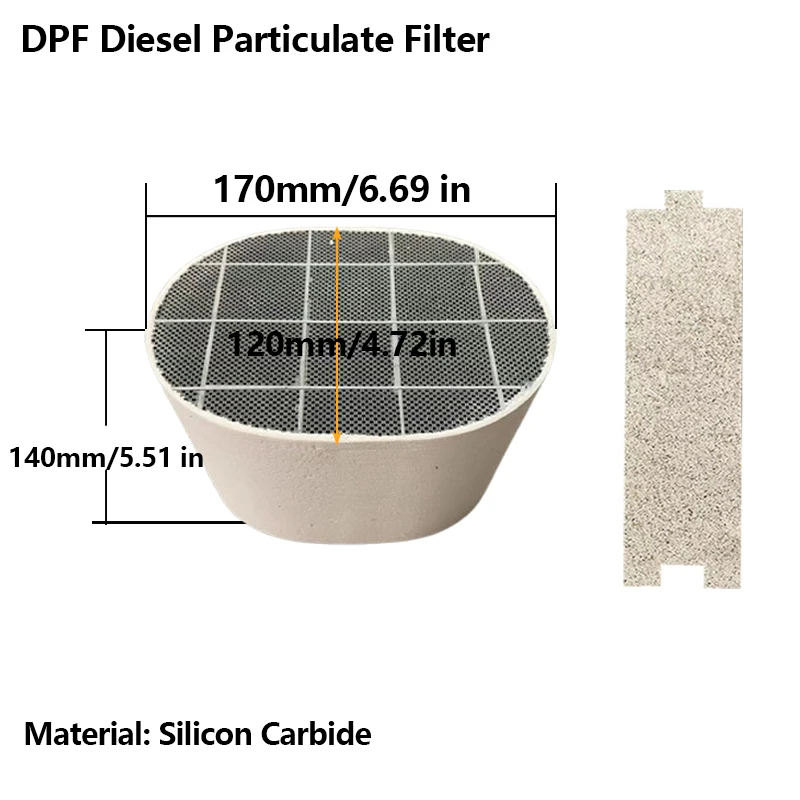 170*120*140mm SiC Diesel Particulate Filter Effective Diesel Engine Emission Reduction Sic diesel particulate filter DPF