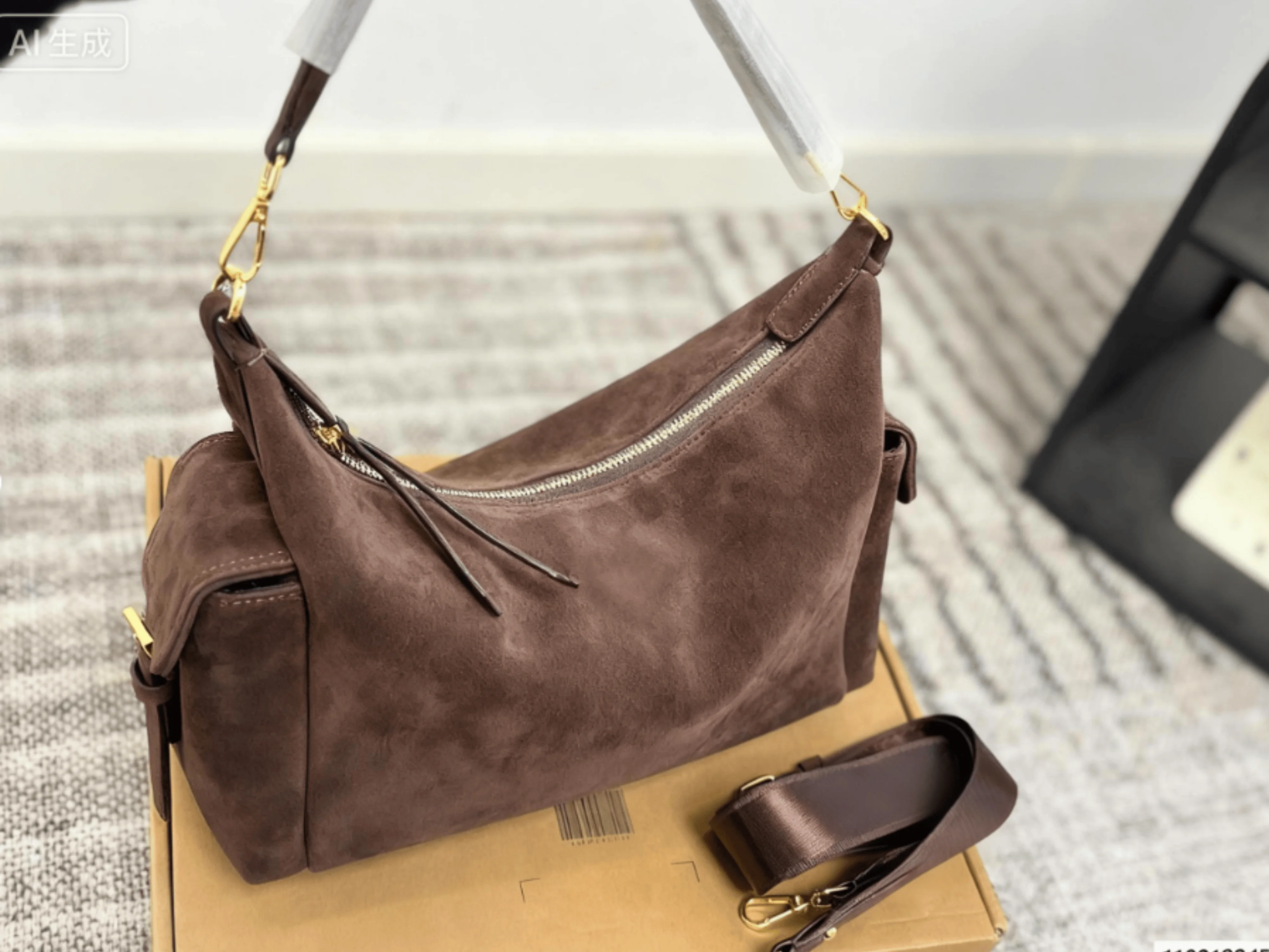 

2025 Women Bag Fashion Senior Brown Simple Casual Versatile Practical Ladies Bag 38*25cm