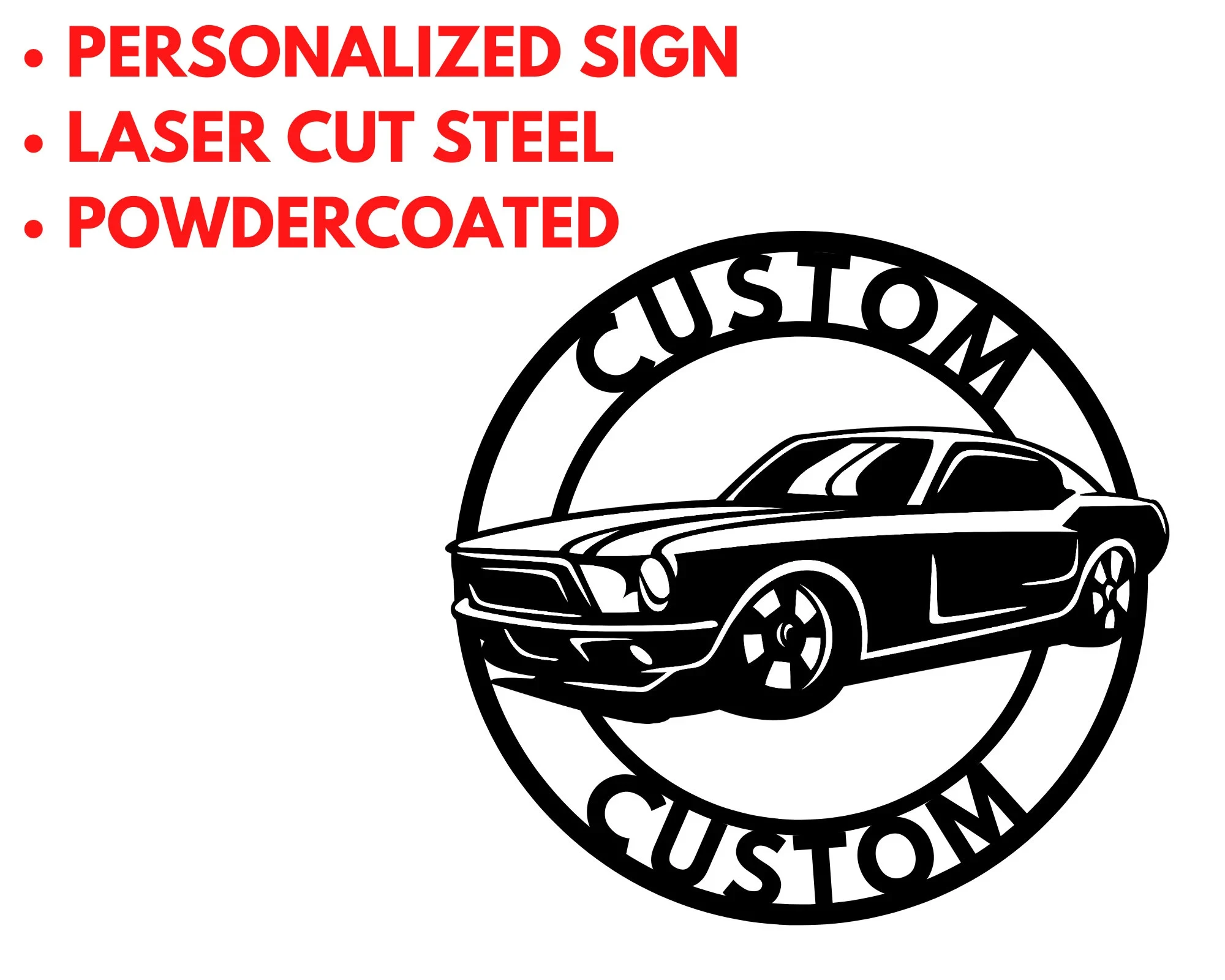 Personalized Metal Car Sign, Car Signs for Garage, Car Name Sign, Muscle Car, Garage Metal Sign, Man Cave Sign, Mechanic Gifts