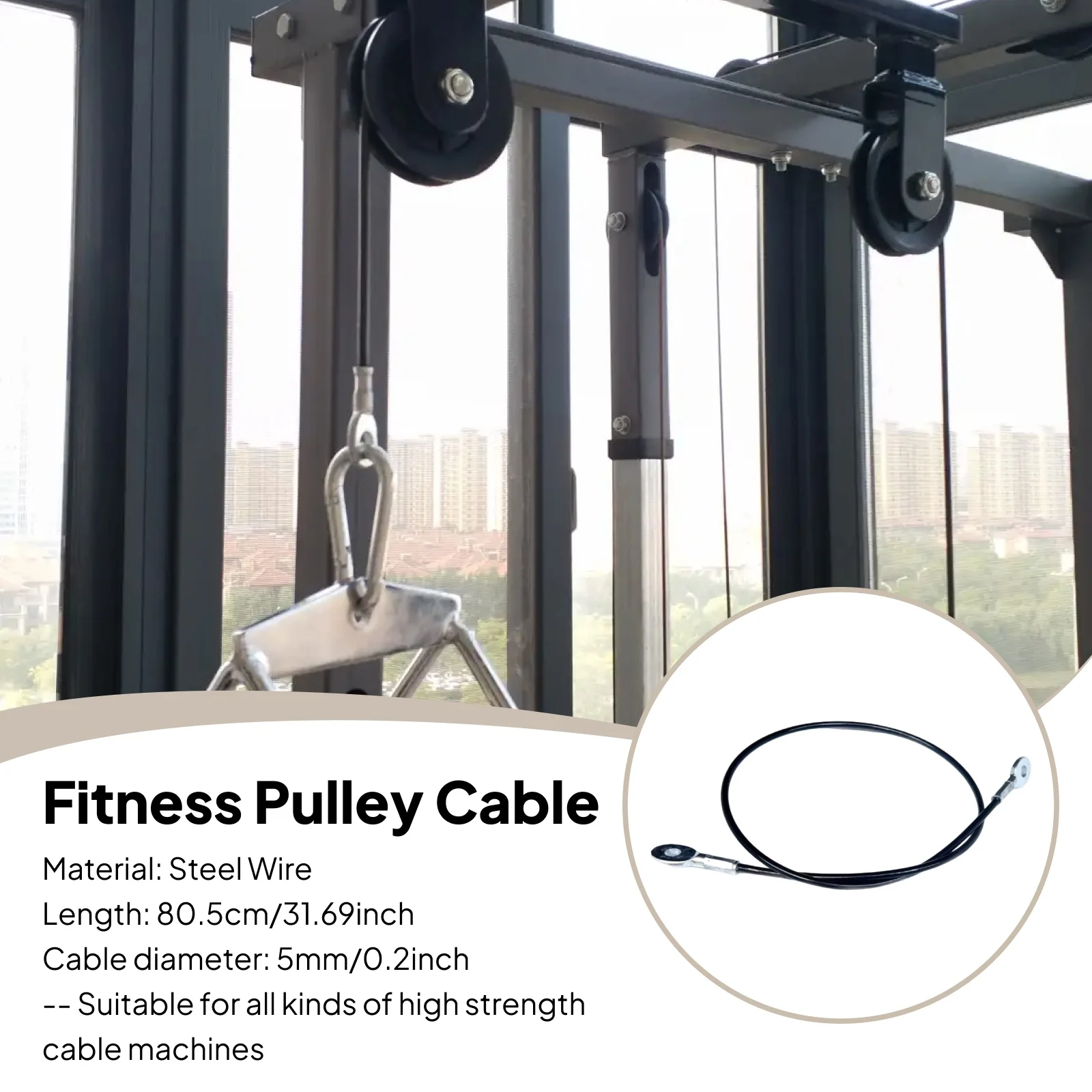 

Fitness Pulley Cable Versatile Sturdy High Strength Spare Parts Accessories Fitness Steel Wire Rope Multifunctional