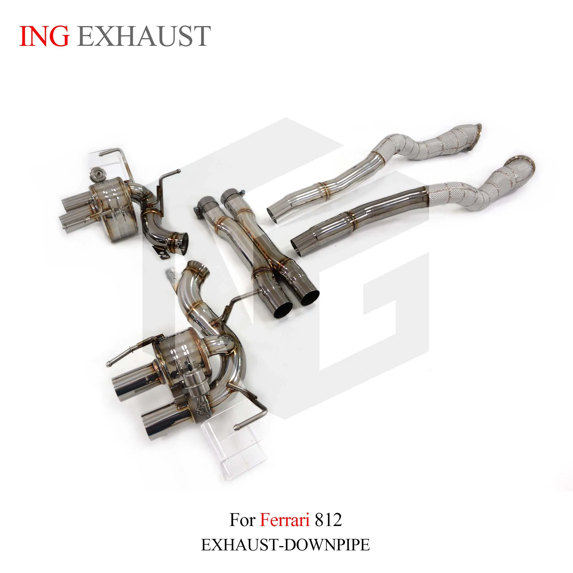 ING Stainless Steel 304 Downpipe Catalytic Exhaust System for Ferrari GTS 812 6.5L Engine Accessories Silent Muffler Header Pipe