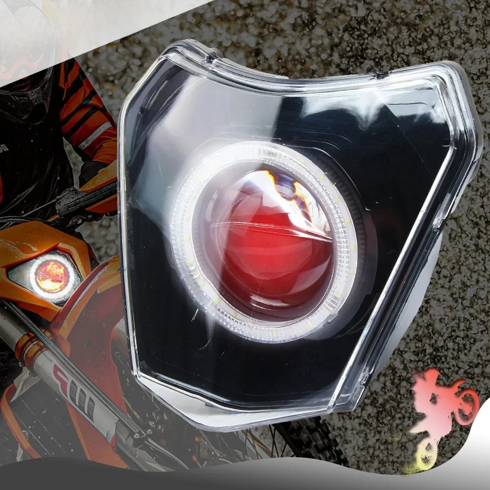 AliExpress PowerMotor Motorcycle Headlight LED Wick Plate Head Lamp Fairing Round for KTM KLX EXC SXF MX Dirt Bike Motocross Enduro 2019 Super Moto