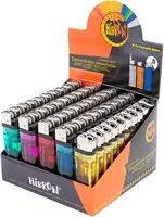 Pack de 50 Mecheros Desechables de 5 Colores con Caja Expositora