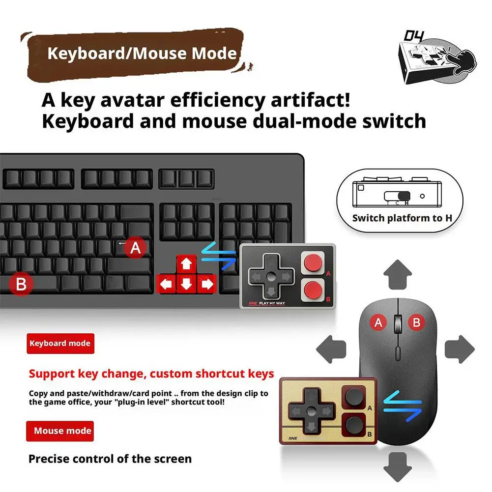 Picture 5: For IINE Gamebrick Mini Wireless Controller Bluetooth Multi-Function Gamepad Joystick Remote Control Suitable for iPhone Android