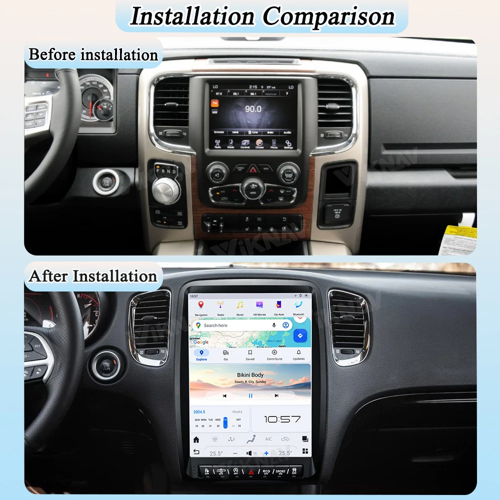 Viknav 13.8inch Android13 Car Radio For Dodge Durango 2014-2016 Touch Auto Stereo Wireless Carplay GPS Navigation DVD Multimedia