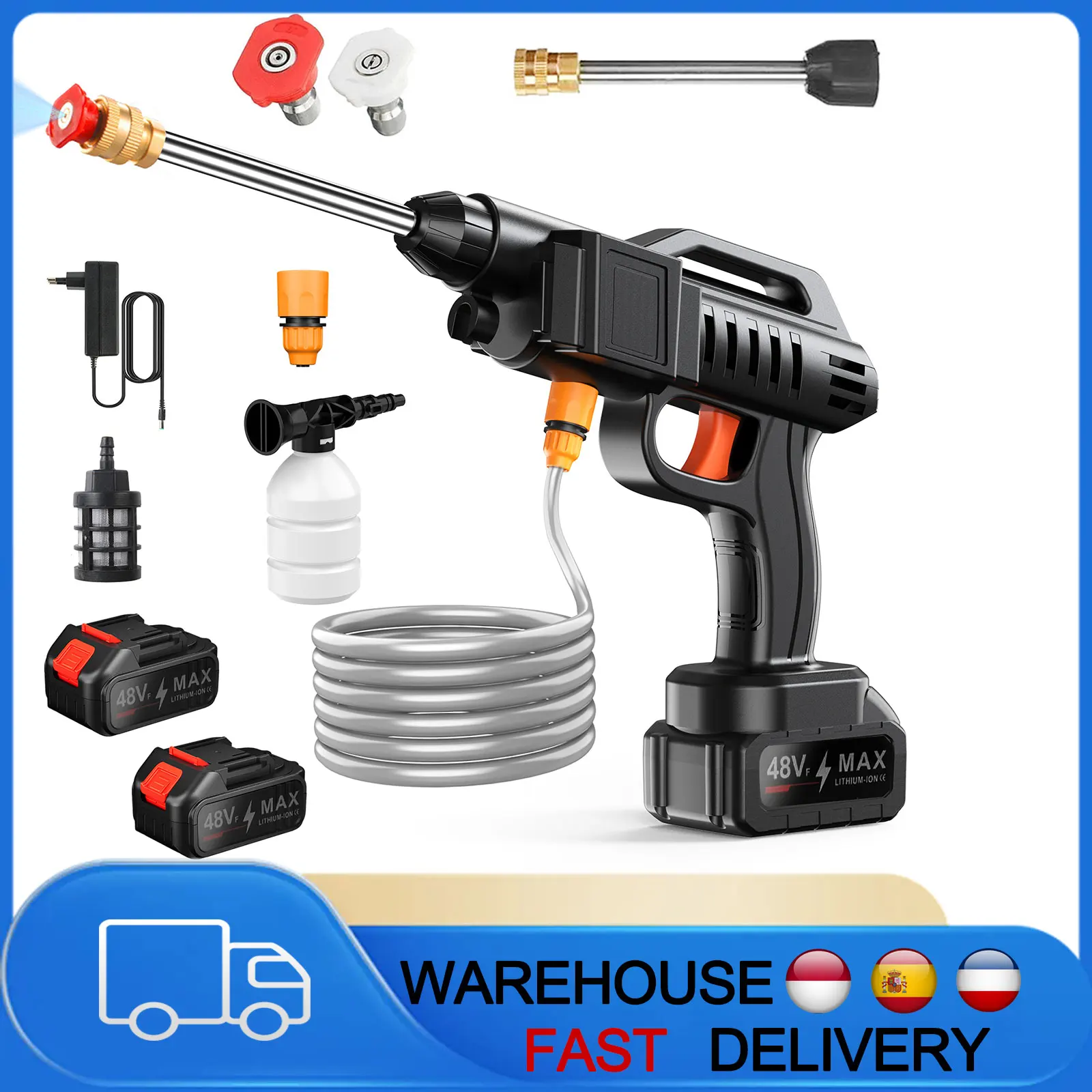 1500W Kabelloser Hochdruckreiniger Spritzpistole Tragbare Autowaschmaschine Kompatibel mit Makita 18V Akku