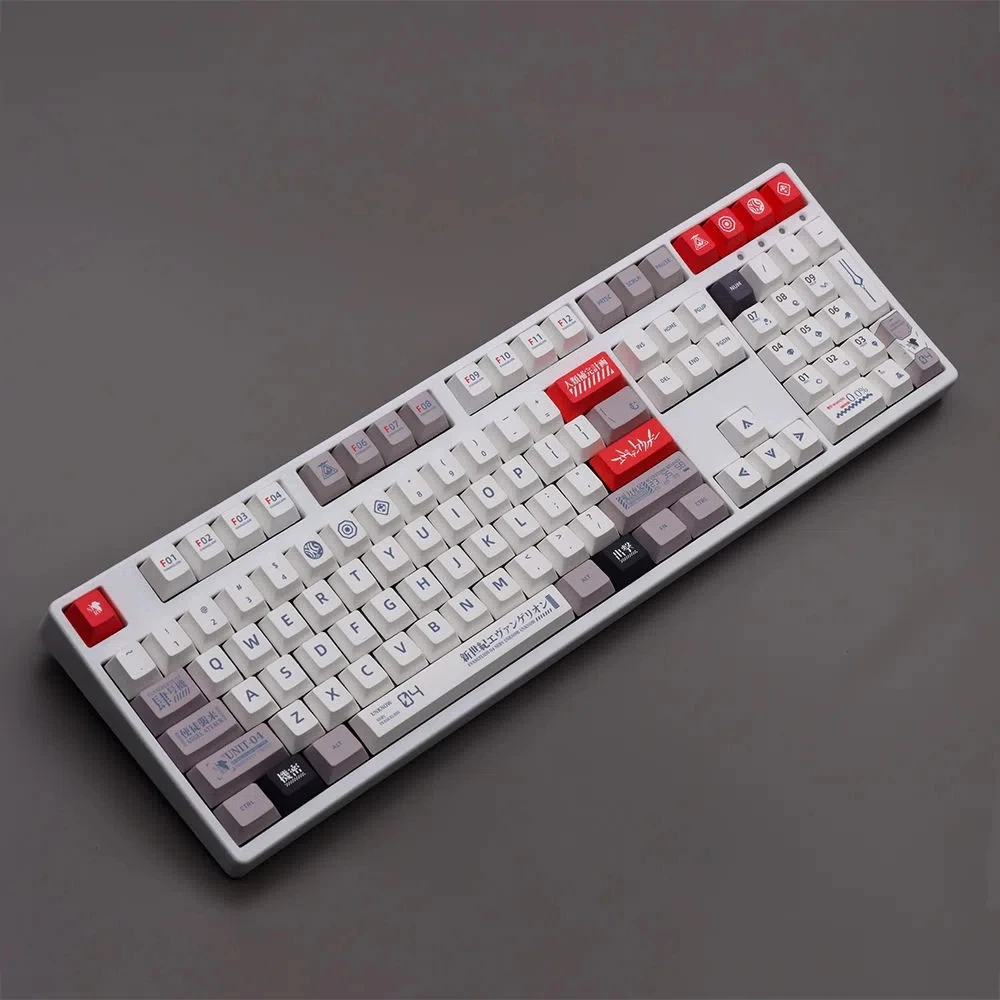 คีย์บอร์ด EVA-04รัสเซีย/เกาหลี151ชุดปุ่ม PBT teclado Gamer แป้นพิมพ์กลไกเลื่อนซ้ายสีเทาสีขาวเรียบง่าย