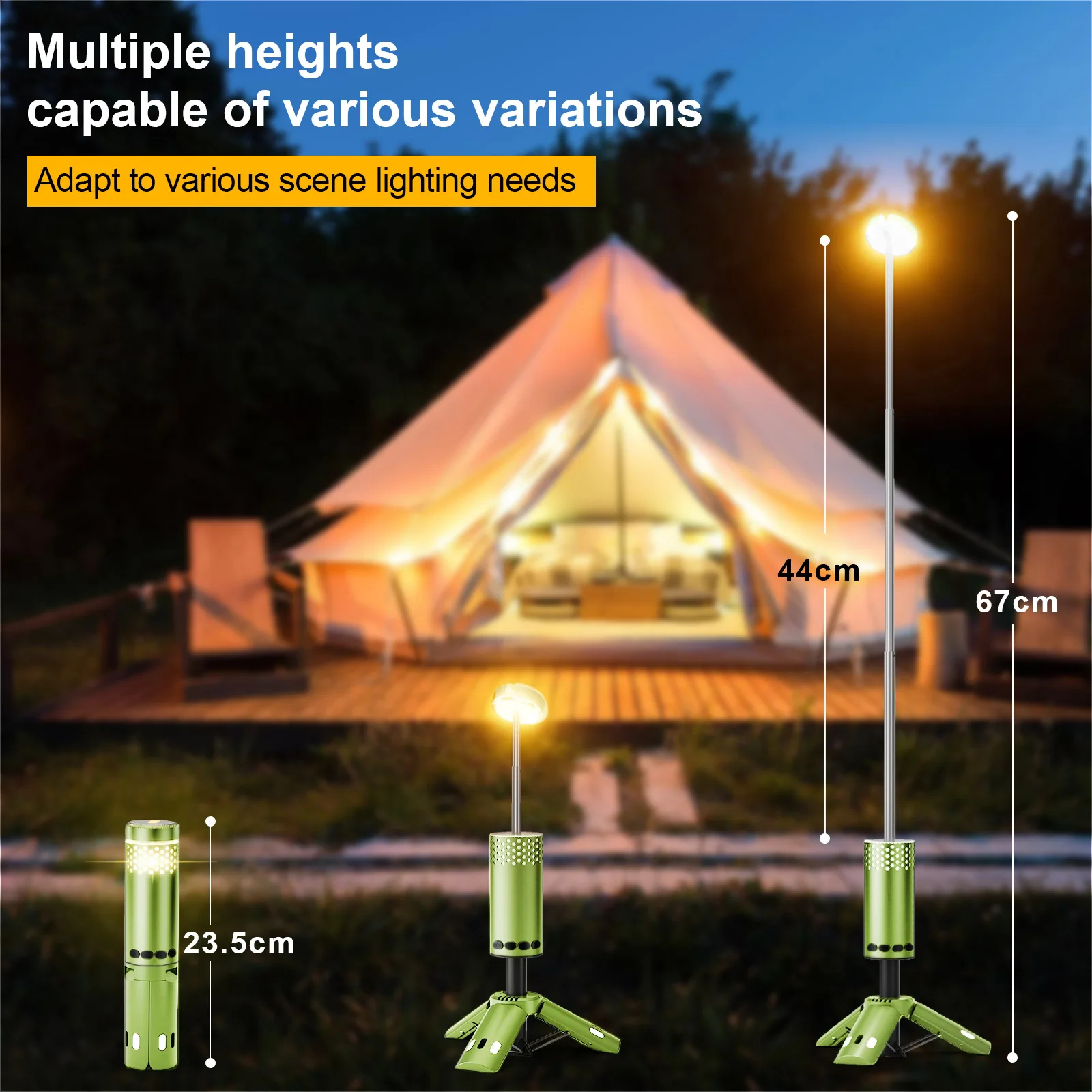 Imagem -05 - Portátil Telescópica Led Camping Light Lanterna Recarregável para Aventuras ao ar Livre Compact Magnetic Base Tent Light