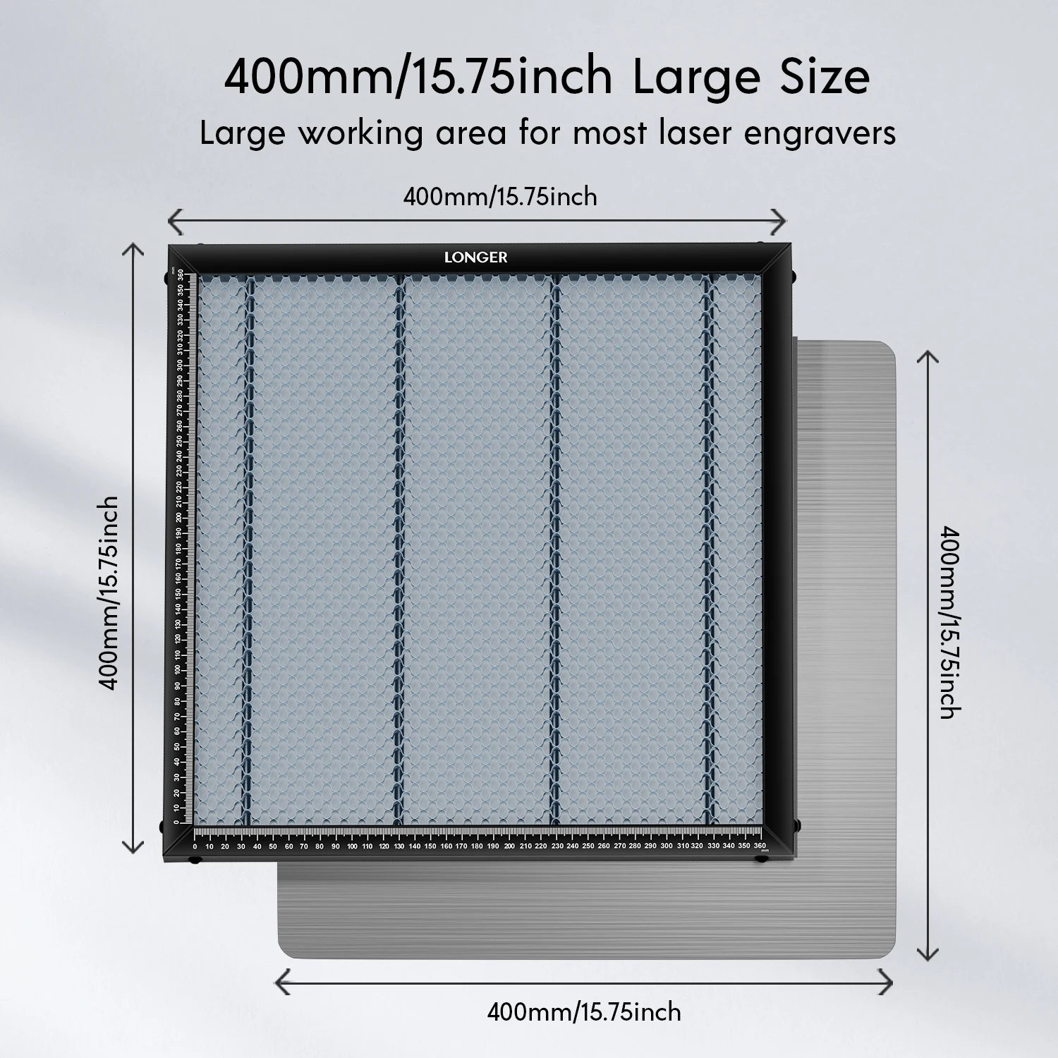 

LONGER Honeycomb 400*400*22mm Working Table With Aluminum panel Fast Heat Dissipation Desktop-Protecting For All Laser Engraver