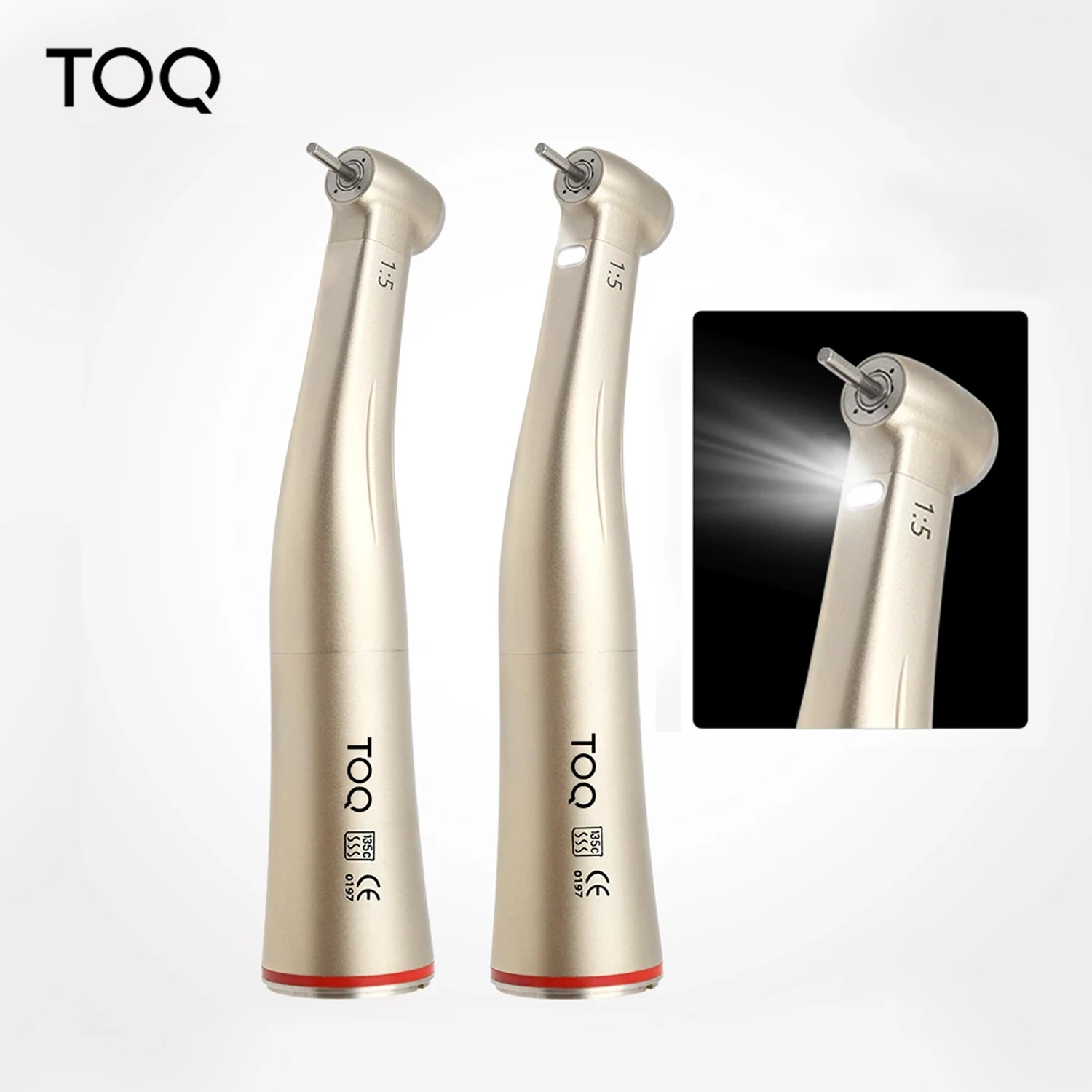 Dental Factory equipment increasing red ring 1:5 with light contra angle handpiece Push Button dental handpiece medical suppl