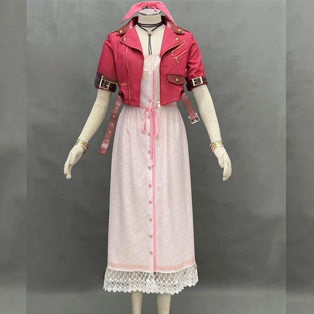 Spiel vii aerith gainsborough Cosplay Kostüm Kleid Jacke für Frauen Halloween Rollenspiel Outfit c08279